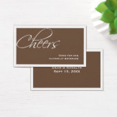 Bruin bruiloft formele aangepaste evenement drink visitekaartje (Bureau)