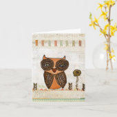 Bruin - bruin - gemixte media - Rustige kunst Kaart (Gele Bloem)