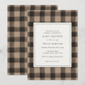 Bruin Buffalo Pset Baby shower Uitnodiging (Voorkant / Achterkant)