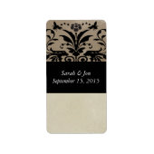 Bruin Bumble Bee Damask Etiket (Voorkant)