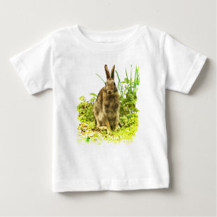 Bruin Bunny Rabbit in Green Grass Baby T-Shirt