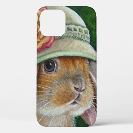 Bruin Bunny Rabbit in Spring Bonnet Waterverf Art Case-Mate iPhone Case (Achterkant)