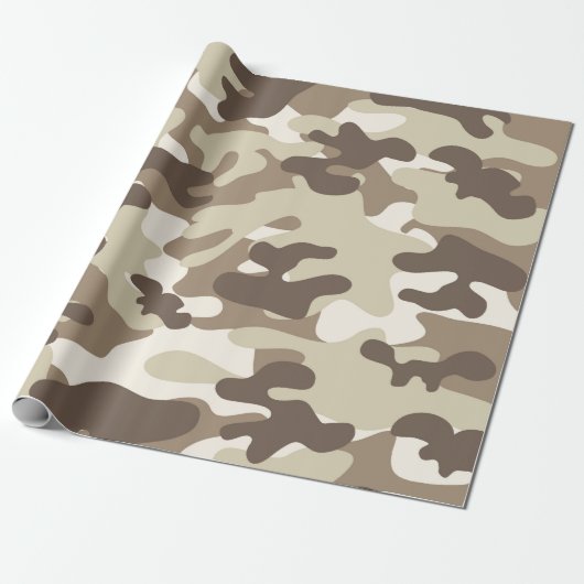 Bruin Camo-ontwerp Cadeaupapier (Uitgerold)