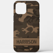 Bruin camouflage monogram Case-Mate iPhone case (Achterkant)