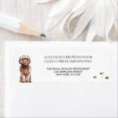 Bruin Cavapoo Hond Huis Nieuw Weds Bruiloft Etiket (Insitu)