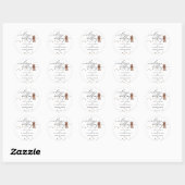 Bruin Cavapoo puppy Hond Bruiloft Welkom Ronde Sticker (Vel)