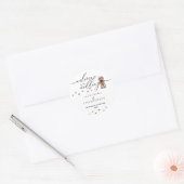 Bruin Cavapoo puppy Hond Bruiloft Welkom Ronde Sticker (Envelop)