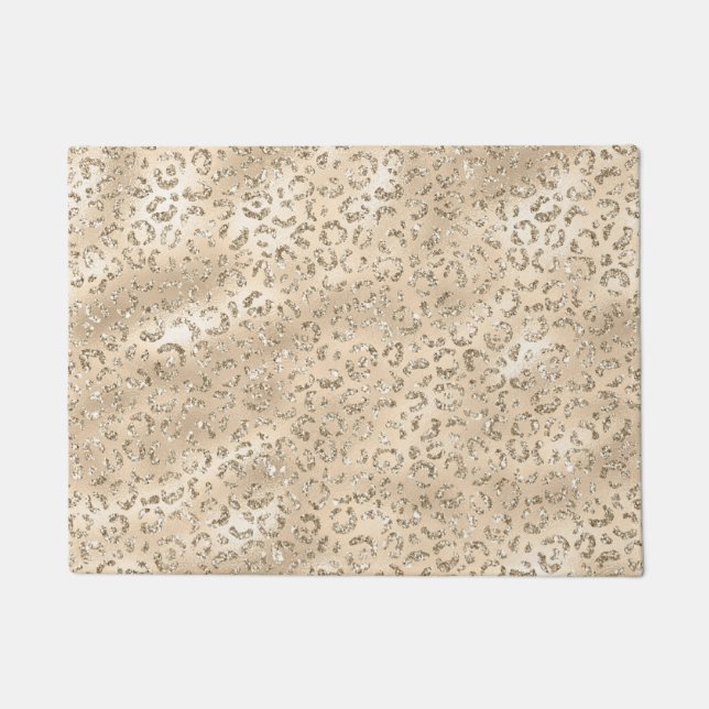 Bruin Cheetah Leopard Skin Print Pattern Deurmat (Voorkant)