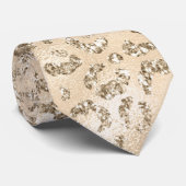 Bruin Cheetah Leopard Skin Print Pattern Stropdas (Opgerold)