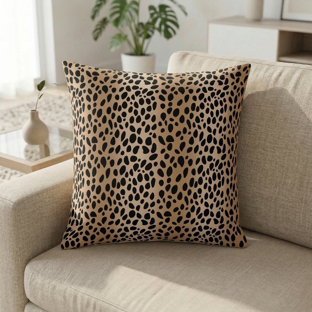 Bruin Cheetah Print Sierkussen (Animal Print Cheetah Pattern Pillow)