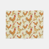 Bruin Chicken Design Patroon Fleece Deken (Voorkant (Horizontaal))