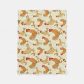 Bruin Chicken Design Patroon Fleece Deken (Voorkant)