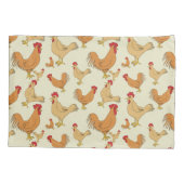 Bruin Chicken Design Patroon Kussensloop (Achterkant)
