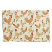 Bruin Chicken Design Patroon Kussensloop (Voorkant)