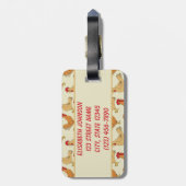 Bruin Chicken Design Personaliseert Bagagelabel (Achterkant verticaal)