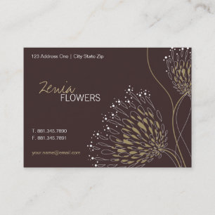 Bruin Chrysanthemum Flowers Elegant Chic Floral Visitekaartje