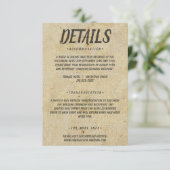 Bruin  Classic Wedding Informatiekaartje (Staand voorkant)