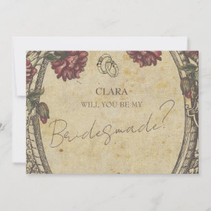 Bruin Classic Wedding Invitatio Bridesmade Kaart