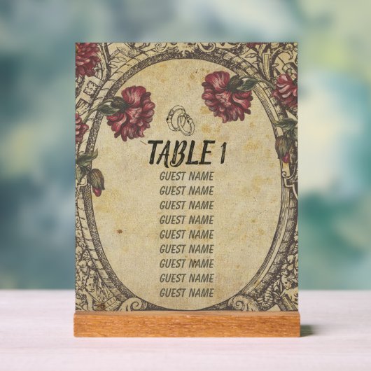 Bruin Classic Wedding Seating Charts Acryl Bord (Neutraal)