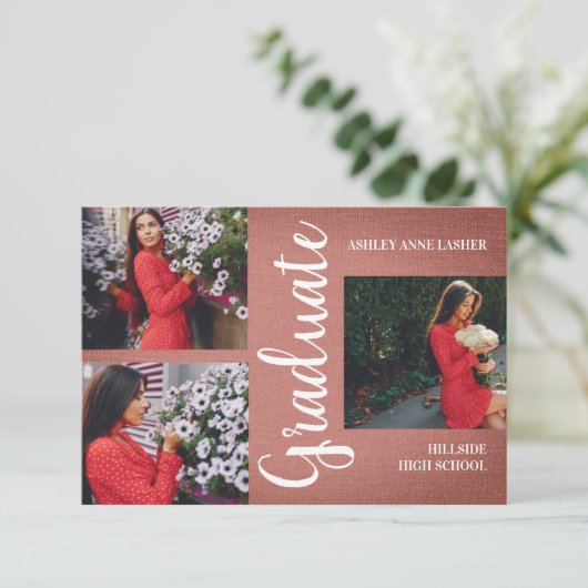 Bruin collage Drie Afstuderen (Staand voorkant)