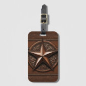 Bruin Cowboy Rustiek Western Land Texas Star Bagagelabel (Voorkant (verticaal))
