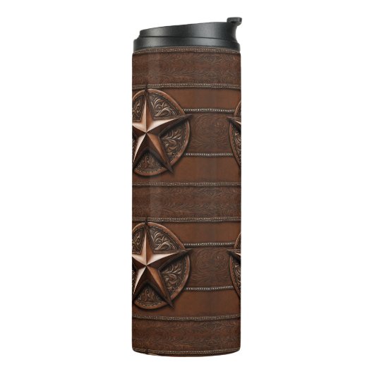 Bruin Cowboy Rustiek Western Land Texas Star Thermosbeker (Gedraaid links)