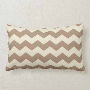 Bruin & Crème Chevron Patroon Kussen
