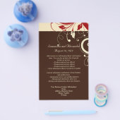 Bruin/Crème/Rode Omgekeerde Swirl Programma/Folder Flyer (Enkel)