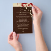 Bruin/Crème/Rode Omgekeerde Swirl Programma/Folder Flyer (Hand)