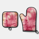 Bruin Crème Roze Cowgirl Koeienhuid Ovenwant & Pannenlap Set (Voorkant)