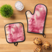 Bruin Crème Roze Cowgirl Koeienhuid Ovenwant & Pannenlap Set (Top down)