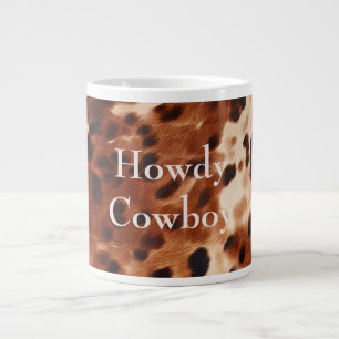 Bruin crème zwart Koeienhuid Extra Grote Beker