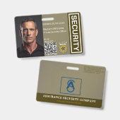 Bruin Custom Security Guard Photo Badge (Voor- en achterkant)