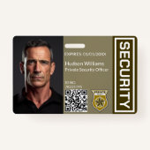 Bruin Custom Security Guard Photo Badge (Voorkant)