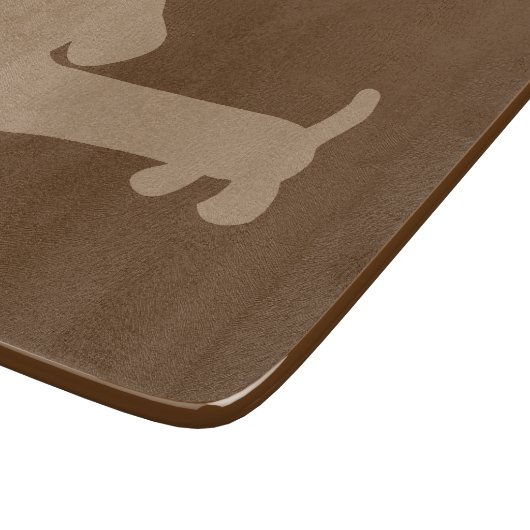 Bruin Dachshund Glass Cutting Board Kitchen Snijplank (Hoek)