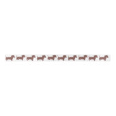 Bruin Dachshunds Pattern Satin Ribbon Lint (Voorkant)