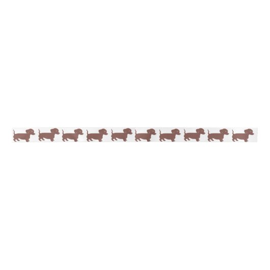 Bruin Dachshunds Pattern Satin Ribbon Lint (Voorkant)