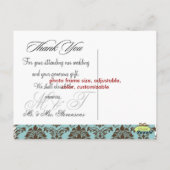 Bruin Damask Dank u Foto / DIY Kleur Briefkaart (Achterkant)