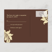 Bruin Damask RSVP Briefkaart (Achterkant)