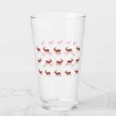 Bruin deer Walking Festive Pattern Glas (Voorkant)