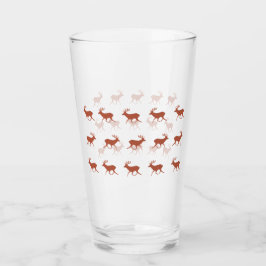Bruin deer Walking Festive Pattern Glas