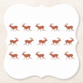 Bruin deer Walking Festive Pattern Kartonnen Onderzetters (Voorkant)