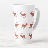 Bruin deer Walking Festive Pattern Latte Mok (Rechterhoek)