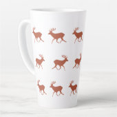 Bruin deer Walking Festive Pattern Latte Mok (Linkerhoek)