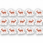 Bruin deer Walking Festive Pattern Sticker (Voorkant)