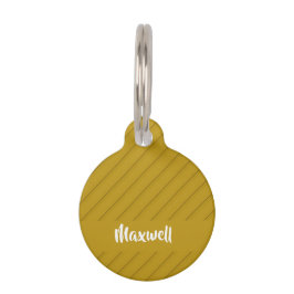 Bruin, diagonaal getextureerd plastic, douanenaam huisdierpenning