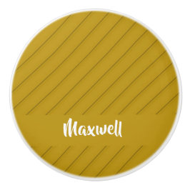 Bruin, diagonaal getextureerd plastic, douanenaam keramische knop