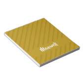 Bruin, diagonaal getextureerd plastic, douanenaam notitieblok (Schuin)