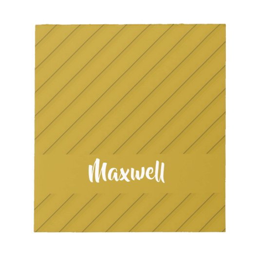 Bruin, diagonaal getextureerd plastic, douanenaam notitieblok (Voorkant)