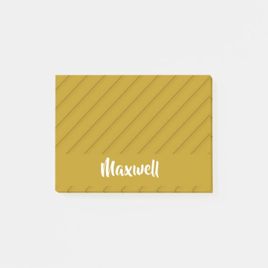 Bruin, diagonaal getextureerd plastic, douanenaam post-it® notes (Voorkant)